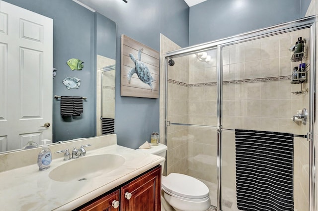 3434 Vanderbilt Dr, Wellington, FL 33414 - bathroom featuring toilet, a stall shower, and vanity