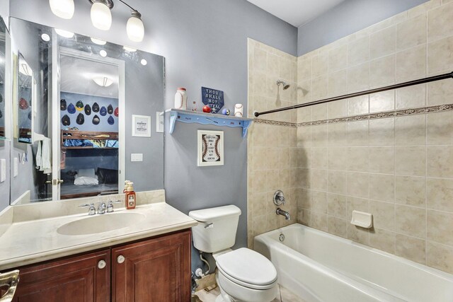 3434 Vanderbilt Dr, Wellington, FL 33414 - bathroom featuring connected bathroom, vanity, shower / bath combination, and toilet