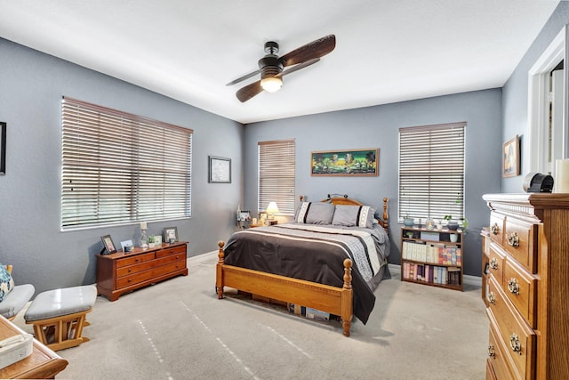3434 Vanderbilt Dr, Wellington, FL 33414 - bedroom with carpet flooring, baseboards, and a ceiling fan