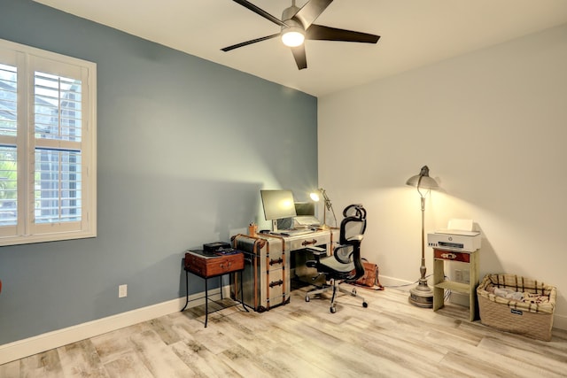5561 1st Sq SW, Vero Beach, FL 32968 - office featuring wood finished floors, baseboards, and ceiling fan