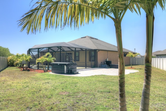 5561 1st Sq SW, Vero Beach, FL 32968 - view of yard featuring a fenced backyard, a lanai, and a patio