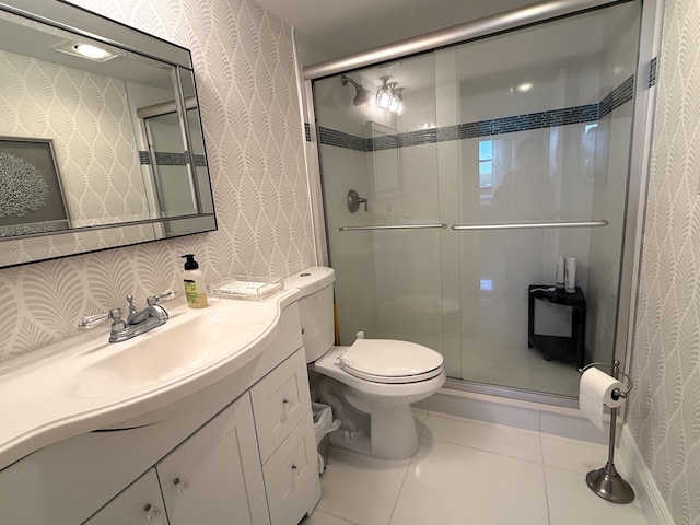 2003 N Ocean Blvd Unit 305N, Boca Raton, FL 33431 - full bath with wallpapered walls, toilet, and a stall shower