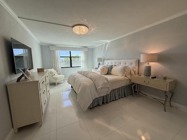 2003 N Ocean Blvd Unit 305N, Boca Raton, FL 33431 - bedroom featuring light tile patterned floors and ornamental molding