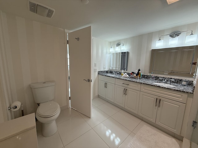 2003 N Ocean Blvd Unit 305N, Boca Raton, FL 33431 - full bathroom with tile patterned flooring, visible vents, toilet, and a sink