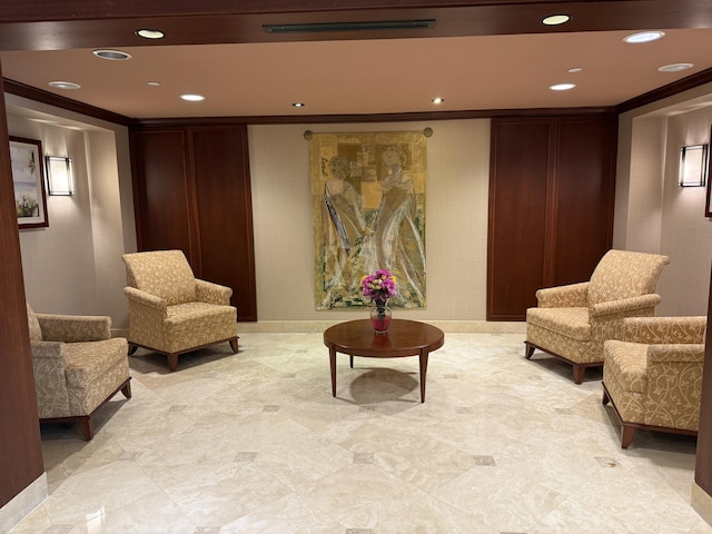 2003 N Ocean Blvd Unit 305N, Boca Raton, FL 33431 - living area featuring recessed lighting and crown molding