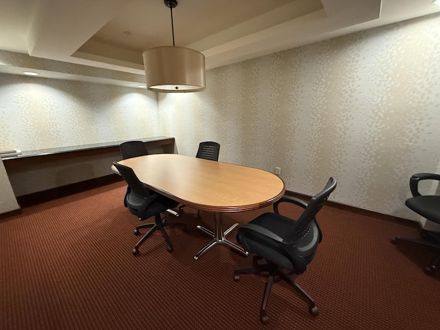 2003 N Ocean Blvd Unit 305N, Boca Raton, FL 33431 - office area featuring a raised ceiling, carpet, and baseboards