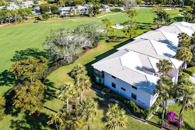 drone / aerial view featuring golf course view