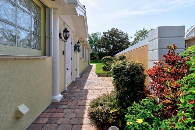 view of property exterior with stucco siding