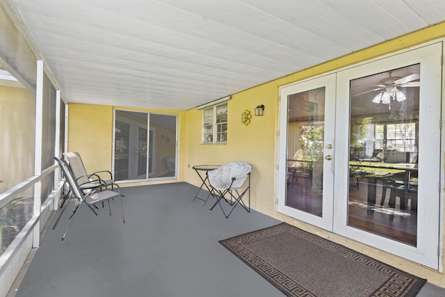 7003 Arthurs Rd, Fort Pierce, FL 34951 - unfurnished sunroom with a ceiling fan