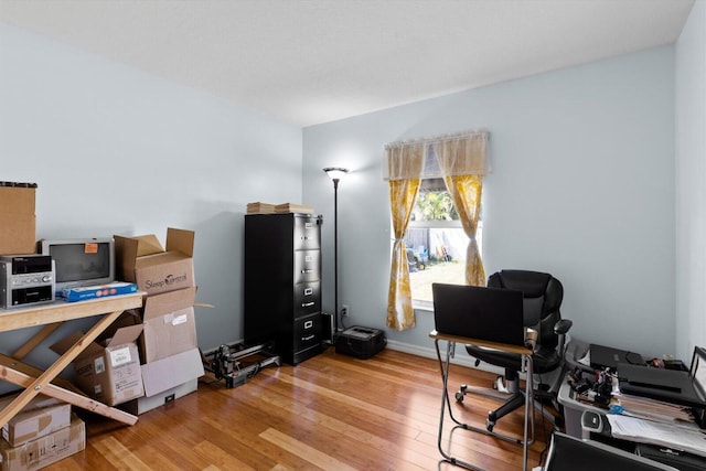 office featuring light wood-style flooring