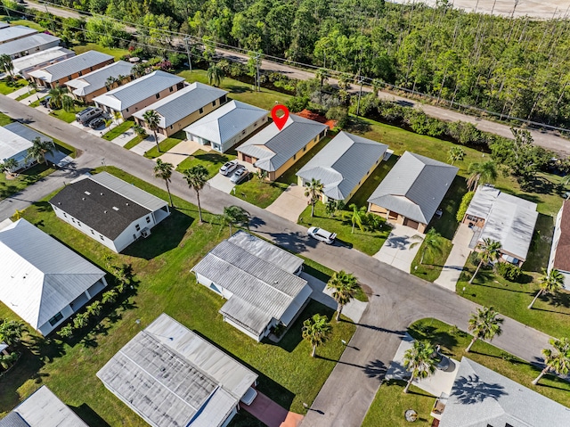 aerial view featuring a residential view
