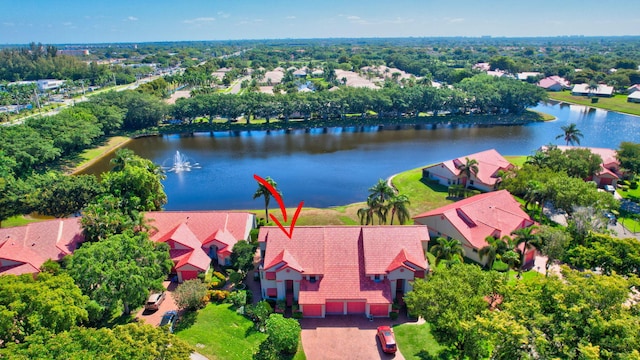 7857 Lexington Club Blvd Unit A, Delray Beach, FL 33446 - bird's eye view featuring a water view and a residential view