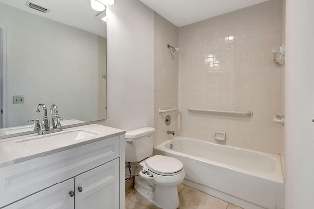 7857 Lexington Club Blvd Unit A, Delray Beach, FL 33446 - full bathroom featuring visible vents, tile patterned flooring, shower / washtub combination, vanity, and toilet