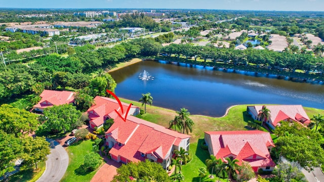 7857 Lexington Club Blvd Unit A, Delray Beach, FL 33446 - aerial view with a water view and a residential view