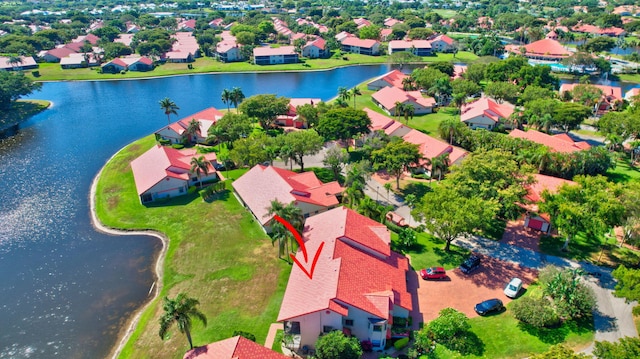 7857 Lexington Club Blvd Unit A, Delray Beach, FL 33446 - birds eye view of property featuring a residential view and a water view
