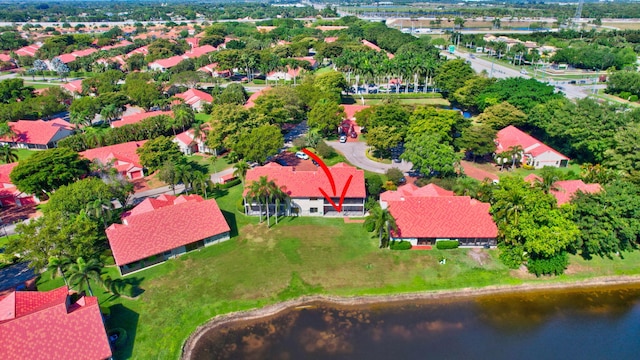 7857 Lexington Club Blvd Unit A, Delray Beach, FL 33446 - drone / aerial view with a water view and a residential view