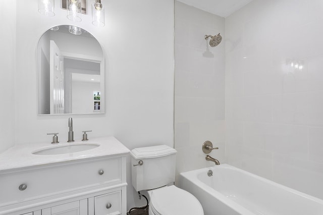 6887 Osborne Dr, Lake Worth, FL 33462 - bathroom featuring toilet, shower / bathtub combination, and vanity