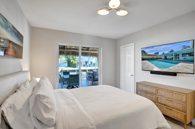 bedroom with access to outside