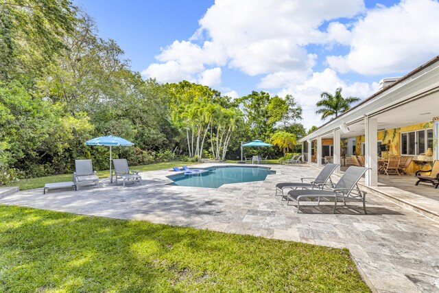 17888 Fieldbrook Cir W, Boca Raton, FL 33496 - outdoor pool featuring a patio area and a lawn