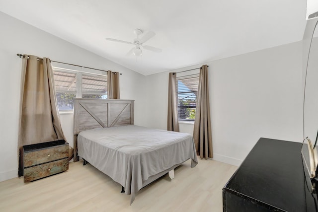 775 Sandia Ave, Port Saint Lucie, FL 34983 - bedroom featuring light wood-style floors, ceiling fan, baseboards, and lofted ceiling
