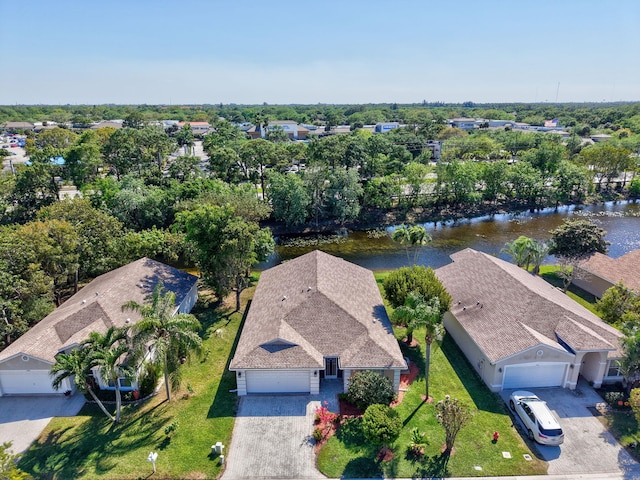 1744 Sawgrass Cir, Greenacres, FL 33413 - birds eye view of property featuring a water view
