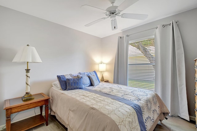 1744 Sawgrass Cir, Greenacres, FL 33413 - bedroom with ceiling fan and wood finished floors