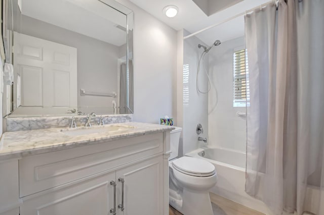 1744 Sawgrass Cir, Greenacres, FL 33413 - bathroom with wood finished floors, toilet, vanity, and shower / bath combo