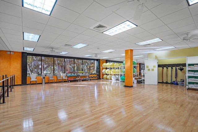 9 Stratford Dr Unit D, Boynton Beach, FL 33436 - interior space with visible vents, a paneled ceiling, and wood finished floors