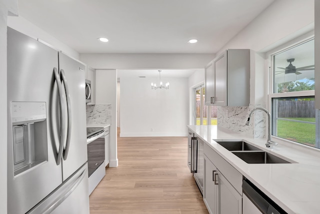 12938 Ellison Wilson Rd, North Palm Beach, FL 33408 - kitchen with appliances with stainless steel finishes, a sink, tasteful backsplash, healthy amount of natural light, and recessed lighting