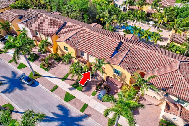 drone / aerial view featuring a residential view