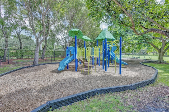 community playground with fence