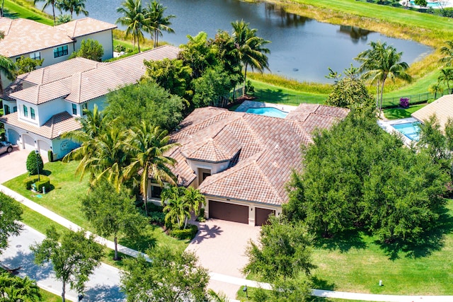 16865 Charles River Dr, Delray Beach, FL 33446 - view of subject property with a nearby body of water and a pool area