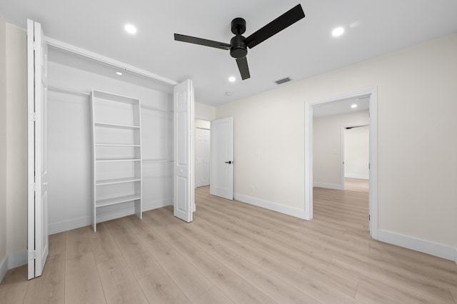 280 Sulky Way, Wellington, FL 33414 - unfurnished bedroom with recessed lighting, visible vents, baseboards, and light wood-style floors