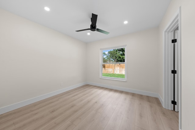 280 Sulky Way, Wellington, FL 33414 - unfurnished room featuring recessed lighting, a ceiling fan, baseboards, and light wood finished floors