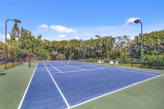 15082 Tall Oak Ave, Delray Beach, FL 33446 - view of tennis court featuring community basketball court and fence
