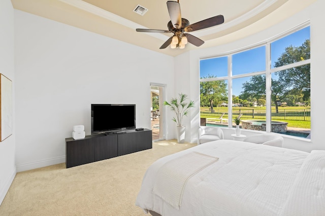 2885 Banyan Boulevard Cir NW, Boca Raton, FL 33431 - carpeted bedroom with ceiling fan, baseboards, and visible vents