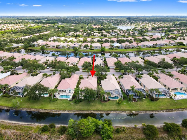 8378 Xanthus Ln, Wellington, FL 33414 - aerial perspective of suburban area with a large body of water