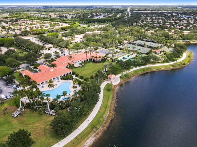 8378 Xanthus Ln, Wellington, FL 33414 - aerial overview of property's location with a pool and a large body of water
