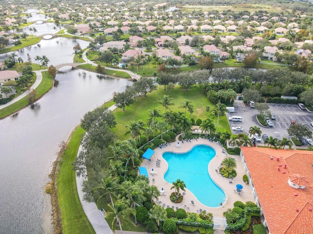 8378 Xanthus Ln, Wellington, FL 33414 - drone / aerial view of a nearby body of water and a pool area