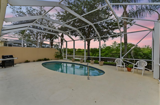 8378 Xanthus Ln, Wellington, FL 33414 - view of pool featuring a patio area, a lanai, and a grill