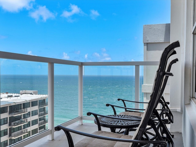balcony with a water view