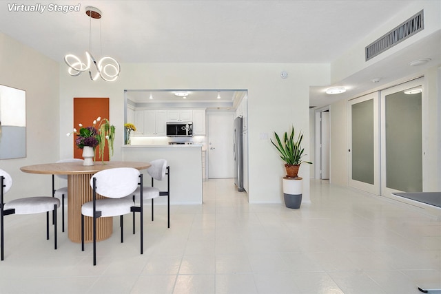 dining room with visible vents