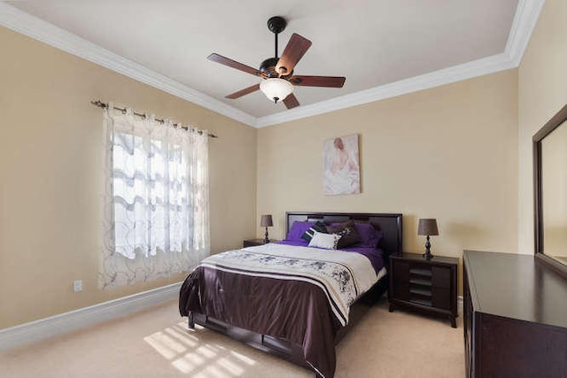2646 Treanor Ter, Wellington, FL 33414 - bedroom featuring baseboards, light colored carpet, and crown molding