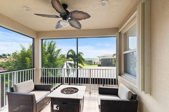 2646 Treanor Ter, Wellington, FL 33414 - sunroom / solarium with a ceiling fan