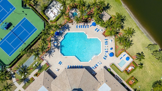 birds eye view of property