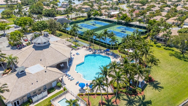drone / aerial view featuring a residential view