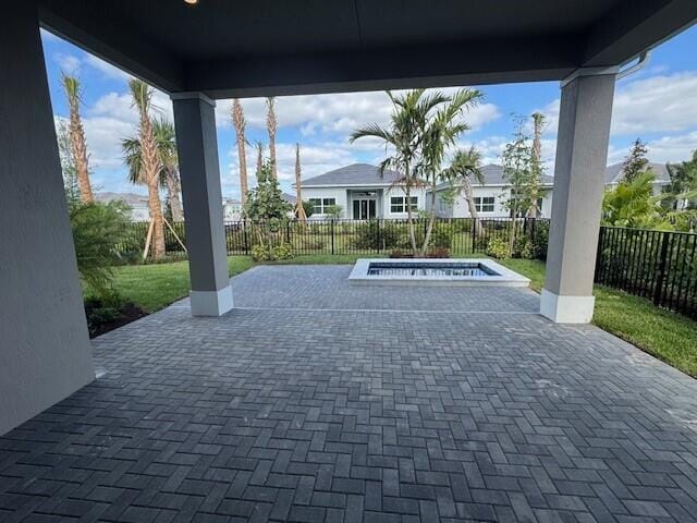 view of patio featuring a fenced backyard