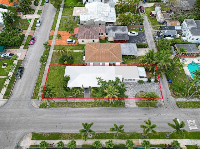 drone / aerial view featuring a residential view
