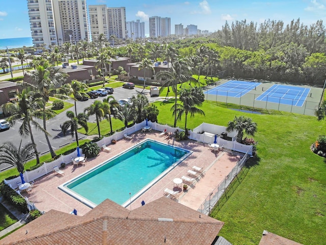 9407 S Ocean Dr Unit 1D, Jensen Beach, FL 34957 - community pool featuring a city view