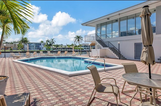 3113 S Ocean Dr Unit 301, Hallandale Beach, FL 33009 - pool with a patio and stairs